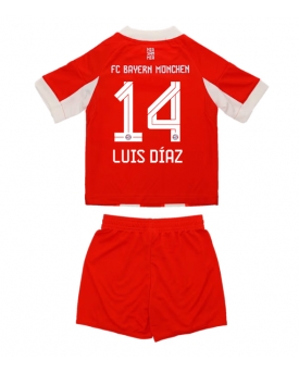 Billige Fotballdrakt Bayern Munich Luis Diaz #14 Replika Hjemmedraktsett Barn 2025-26 Kortermet (med bukser)
